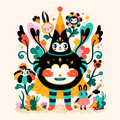 Dear Spring, stay with me forever. characterdesign colorful digital digitalart illustration muxxi vector