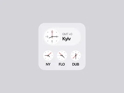 Clock iOS widget design 🕔 application clean clean design clean ui clock design light light mode light theme minimal minimalistic mobile time timer ui ux widget widget design widget ui widgets