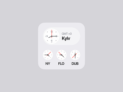 Clock iOS widget design 🕔 application clean clean design clean ui clock design light light mode light theme minimal minimalistic mobile time timer ui ux widget widget design widget ui widgets