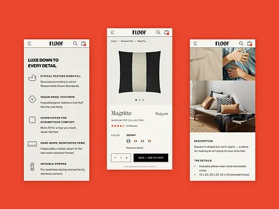 Floof living - Product Description Page development ecommerce home pdp product shopify plus