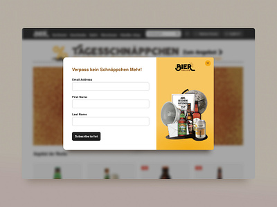 Newsletter Subscription e commerce form illustration modal newsletter sign up