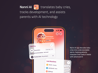 Nanni AI - Baby Cry Translator ai design system midjourney mobile app product design ui ux ux design
