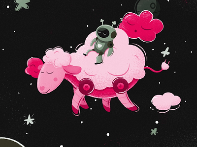 "Do Androids dream of Electric Sheep?" - After Effects 2danimation after effects android animation dream dreaming illustration illustrator motion design motion graphics robot sheep