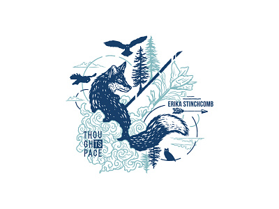 Erika Fox bird flower fox illustration owl procreate trees vector