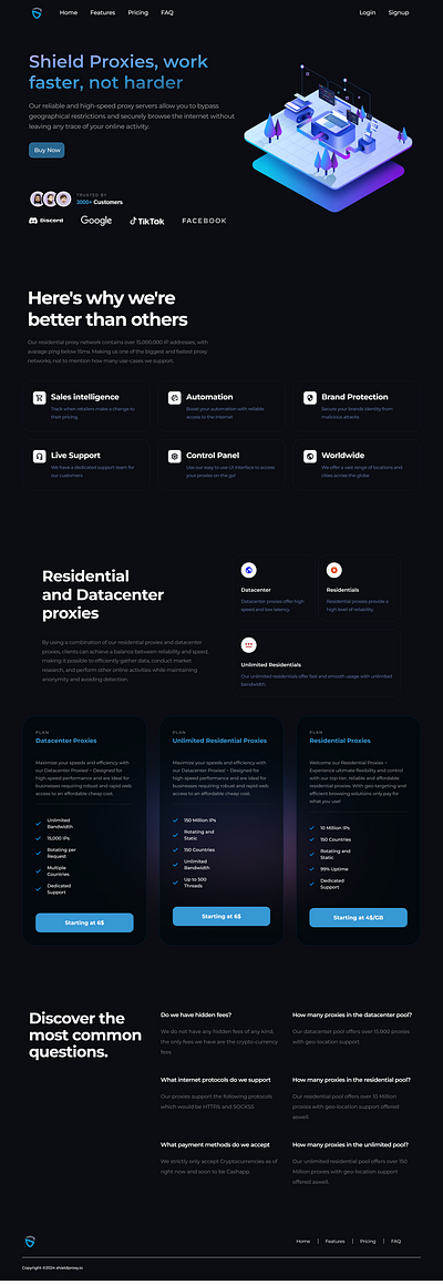 ShieldProxy - Landing Page Design branding graphic design ui