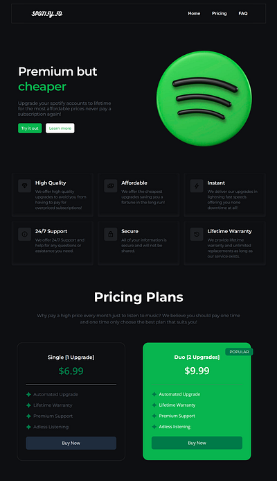 Spotify - Landing Page