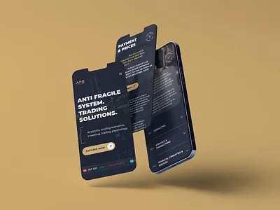 Crypto Trading Courses Landing Page - mobile animation blue course crypto dark design gold graphic design herosection landing landingpage mobile mobile website trading ui webdesign yellow