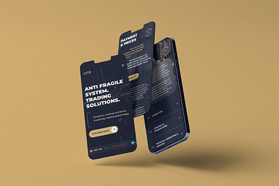 Crypto Trading Courses Landing Page - mobile animation blue course crypto dark design gold graphic design herosection landing landingpage mobile mobile website trading ui webdesign yellow