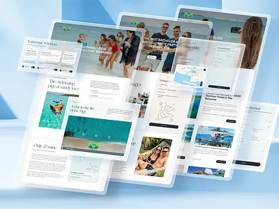 Bahamas Resort Website UX/UI Design by Lina Ghimp bahamas branding cards clean hospitality hotel interaction design interface landing mobile modern product design resort services ui design ui designer user interface ux design website young