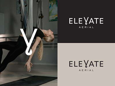 Elevate abstract aerial branding elegant elevate lift minimal modern studio wordmark yoga