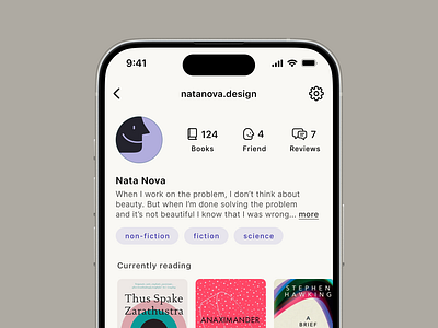 User profile app books branding figma icons social ui