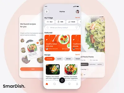 SmarDish Mobile UI UX Design app app design branding design figma graphic design illustration logo ui ux