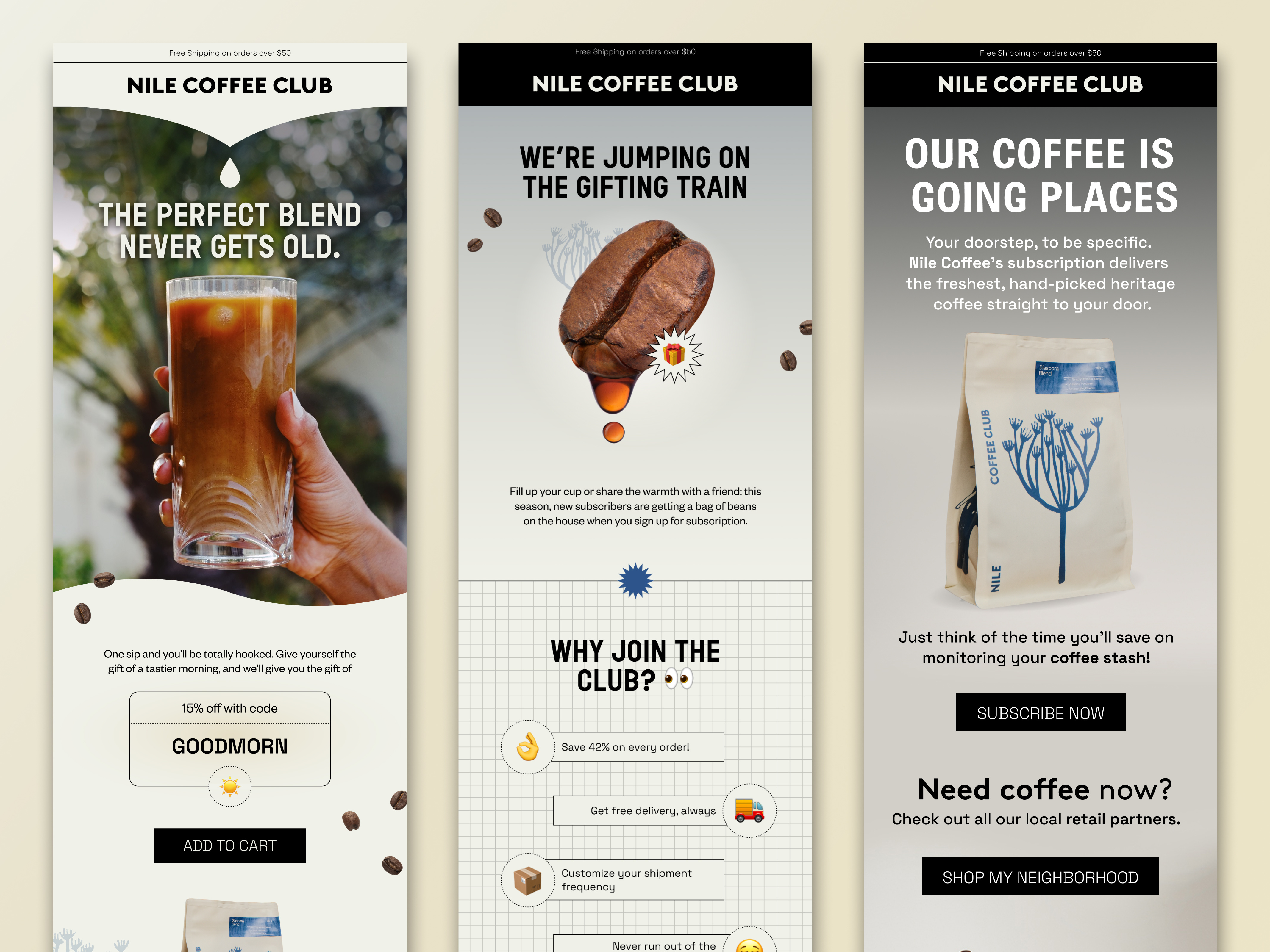 Email Design for Coffee Brand | Nudge Email & SMS Marketing coffee design email design email marketing graphic design loyalty marketing