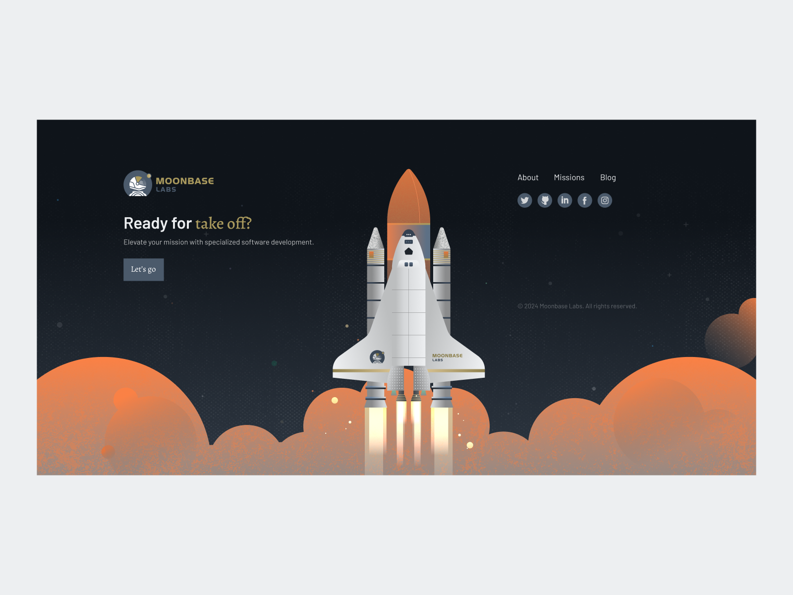 Space Shuttle Footer Design by Rikki Janae on Dribbble