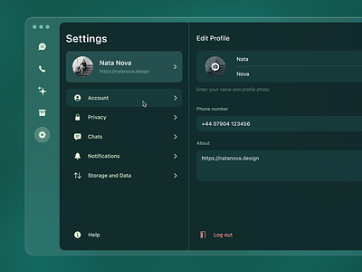 WhatsApp Setting | concept app design figma settings ui