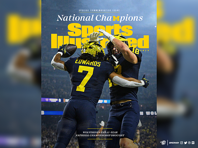 Sports Illustrated Michigan Special Issue Cover Concept champions cover football magazine michigan ncaa sports illustrated wolverines