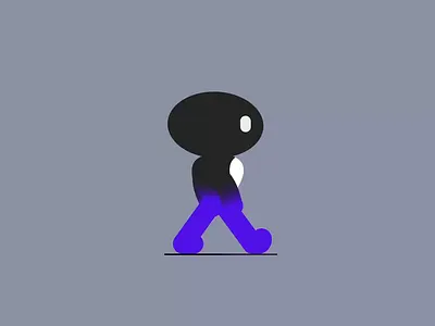 Infected Walk Cycle 2d black character cute cycle emotion eye face gif hand infected infinite legs loop pruple smooth space walk walking white