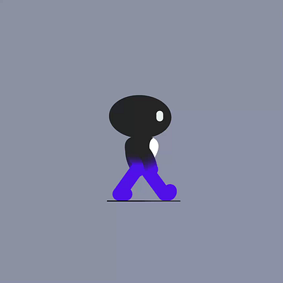 Infected Walk Cycle 2d black character cute cycle emotion eye face gif hand infected infinite legs loop pruple smooth space walk walking white