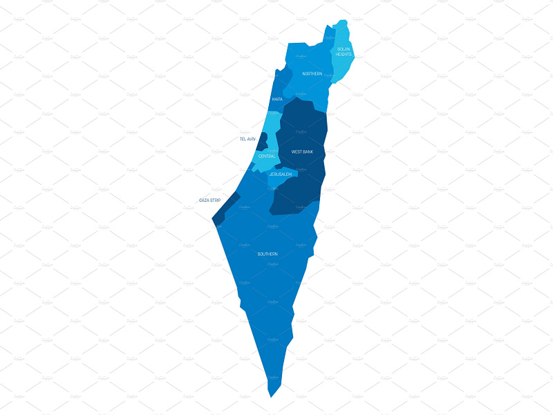 Israel - Administrative Map Of By Petr Polák On Dribbble