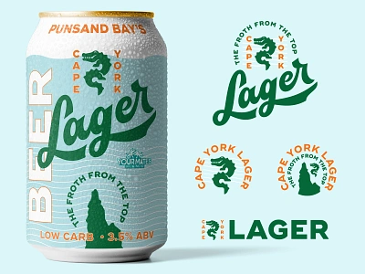 Cape York Lager beer beer can beer label branding can crocodile emblem illustration lager lettering logo logo design logo suite matt vergotis north queensland packaging design qld verg visual identity