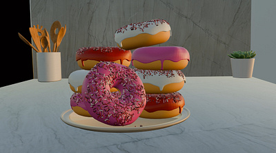 3D donut 3d blender graphic design