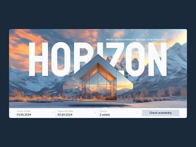 HORIZON Hotel Landing Page animation app design ui ux