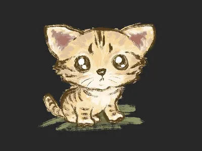 Kitten with lurid eyes animal cat character cute funny illustration kawaii kitten kitty pet