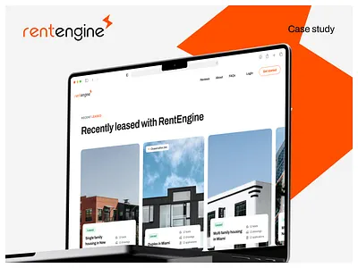 Rentengine | Landing Page Case Study behance behance case study case study interaction animation landing page lead gen lead gen flow lead generation ui micro interaction minimal landing page minimal ui platform design product design rent platform web design