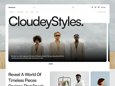 Urbanmuse - Fashion Ecommerce Website [Homepage] b2b clean design ecommerce emir fashion landing page magika marketplace ui ui kit ui8 uidesign web design website design