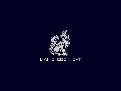 Mine Coon Cat Logo animal branding cat cat head cool creative logo design fat graphic design illustration kitten logo logo for sale mine coon cat minimal design track typography ui ux vector