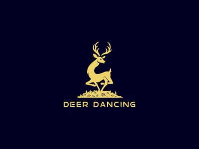 DEER DANCING LOGO animal animals branding deer deer head deer horn forest graphic design great deer hart hunt jungle logo stag ui ux vector vector logo wild life zoo