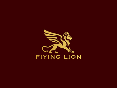 FLYING LION LOGO animal animals branding creative logo fly flying lion logo king leo lion logo for sale luxury outdoor real estate royal smart objects soccer trading ui ux wing