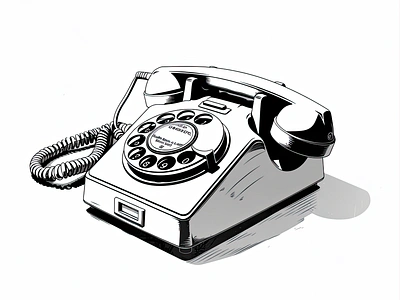 Rotary Phones classic clip art illustration machines monochrome old retro rotary phones technology vintage