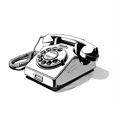Rotary Phones classic clip art illustration machines monochrome old retro rotary phones technology vintage