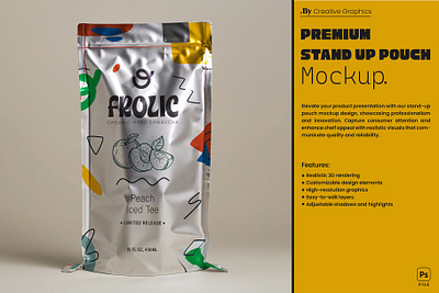 Realistic Stand up pouch mockup. a4 paper branding brochure cloth freebie graphic design illustraition pouch premium mockup ui zipper pouch