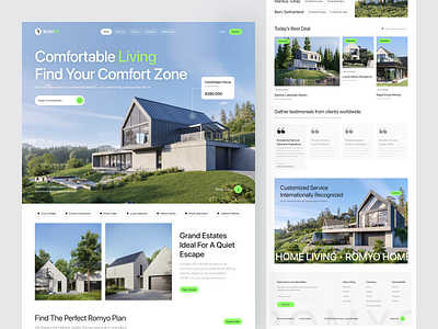Romyo - Real Estate Landing Page agency architecture building hero home house houses landing page mansion property design real estate real estate landing page real estate website residence ui ui design uiux ux web design website design