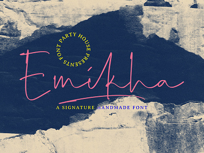 Emikha - A Signature Handmade Font beautiful font classic font design display font font script font signature graphicdesigner hand made font handmade handmade font handmadefont script script font scriptfont serif typeface signature signature font signaturefont vintage font