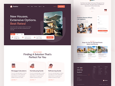 Realtor - Real Estate Landing Page Design apartment architecture building dream home home housing interface landing page living luxury homes property real estate real estate agency real estate landing page realtor rent residence ui design ux design web design