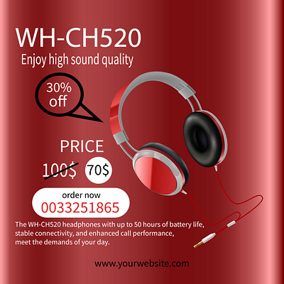 Headphone post design design graphic design illustration photoshop post vector