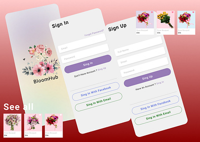 IOS APPLICATION -Bloom Hub application branding graphic design logo ui