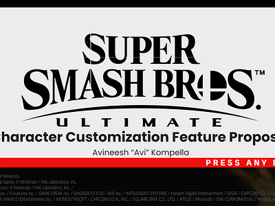 Smash Bros. Ultimate - Character Customization Feature Proposal design game ux
