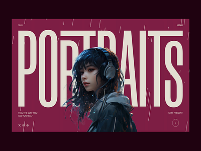 "Portraits" Animation and AI ai animation anime asian branding character design homepage illustration inspiration landing purple ui ux