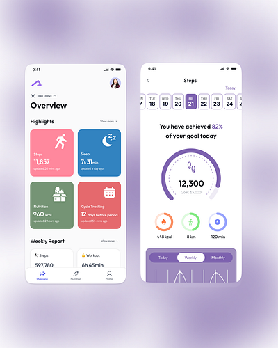 Balance - Health & Fitness Mobile App appdesign design mvp ui