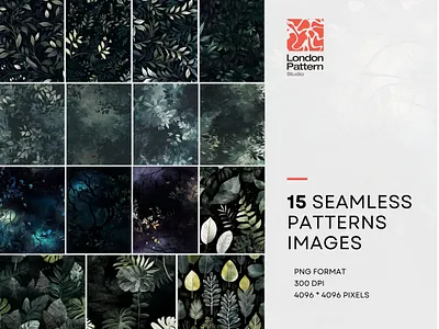 Twilight Whispers , Floral, Seamless Patterns 300 DPI, 4K dark and mysterious background flowers pattern moonlight pattern night sky pattern seamless pattern shadows pattern