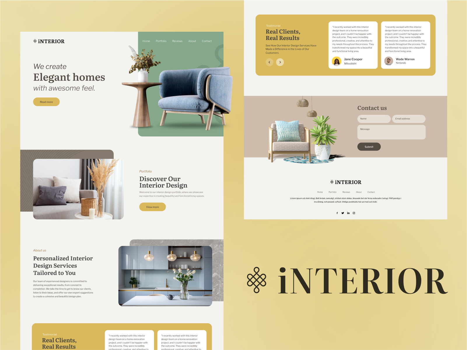 iNTERIOR landing page design branding graphic design house interior landing page logo ui