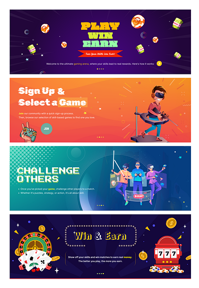 Play n Win-Games Banners banners brand games ui ux