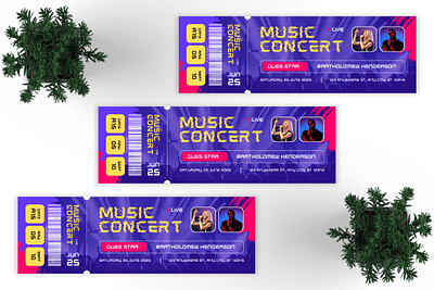 Project 11 - Music Concert Ticket business concert creative design graphic design live live music modern music music concert music ticket print print design print template singer song ticket