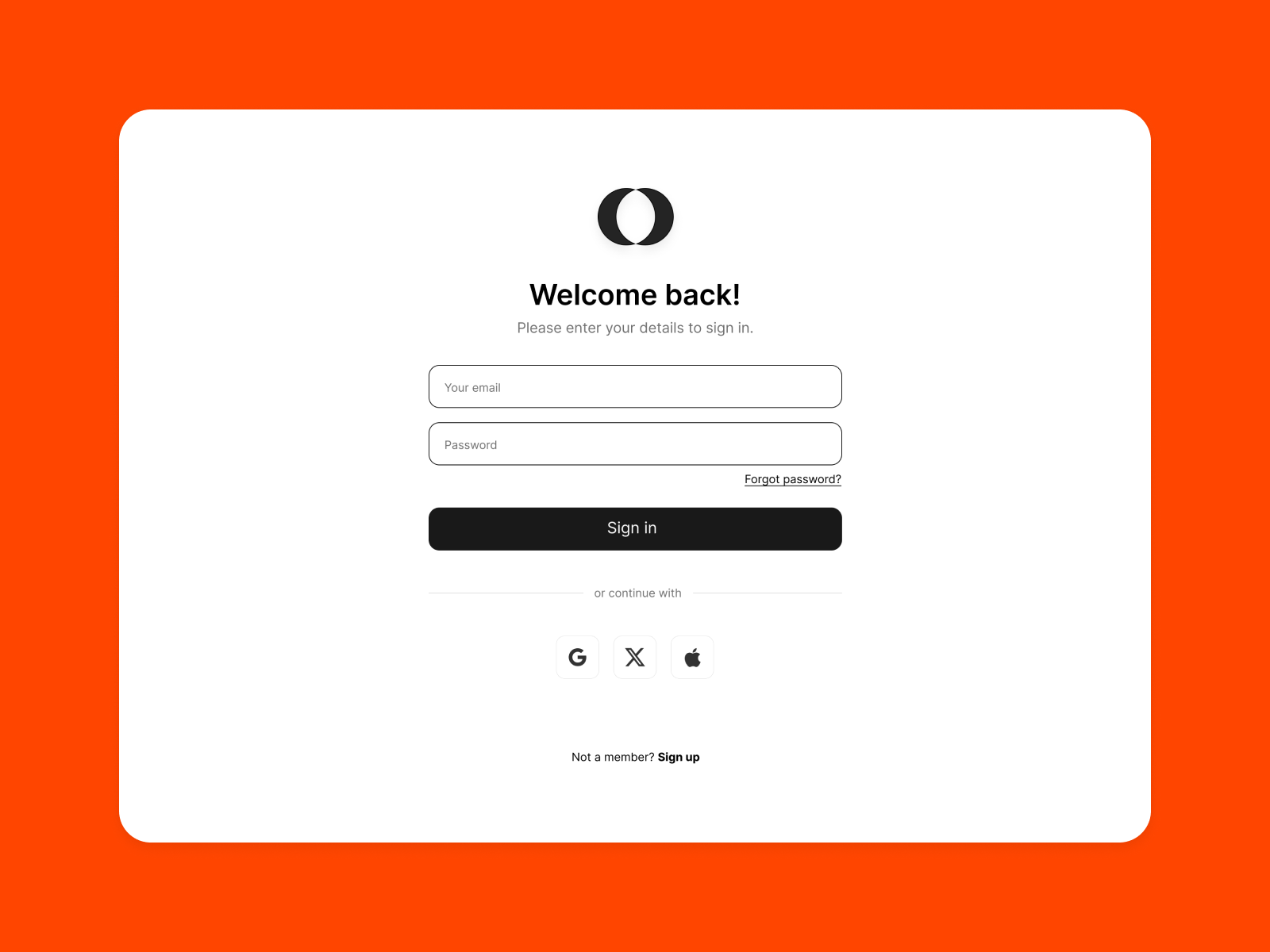 Login Screen auth login minimalist ui sign in simple ui