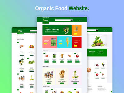 Organic Food Website Template food website grocery website organic food website ui web design website design website template woocommerce wordpress