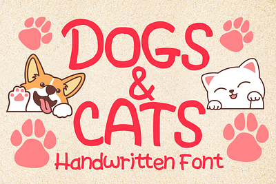 Dogs and Cats Font cartoon comic design display font font font design graphic graphic design hand drawn font hand drawn type hand lettering handwritten headline lettering logotype text type design typeface typeface design typography